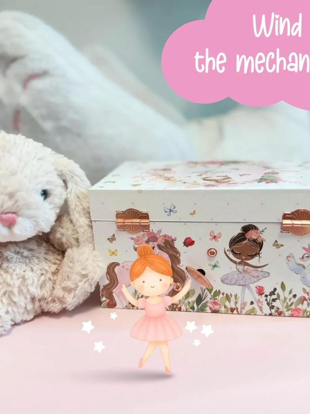 The Memory Building Co Ballerina Musical Jewelry Box Plays Classic Melody, Stora